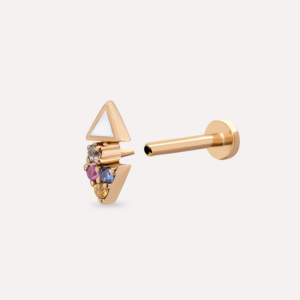 Afra Multicolor Sapphire Rose Gold Piercing - 3