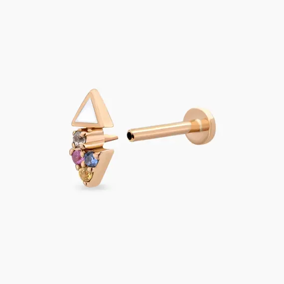 Afra Multicolor Sapphire Rose Gold Piercing - 3