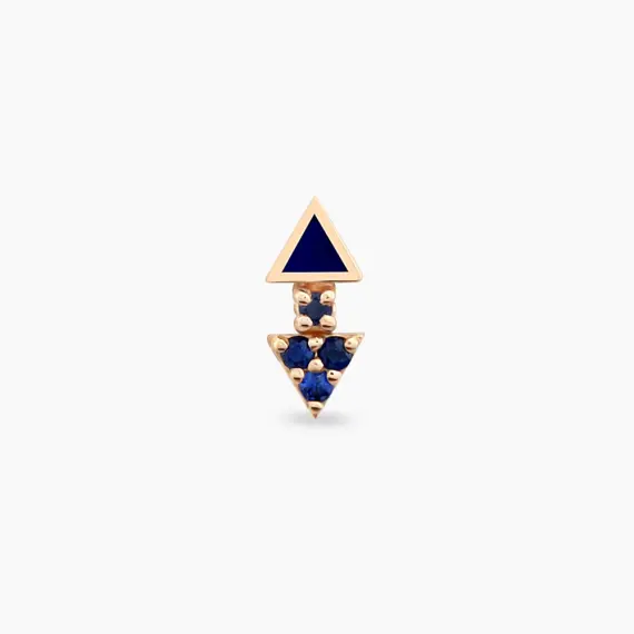 Afra Sapphire and Navy Blue Enamel Rose Gold Piercing - 3