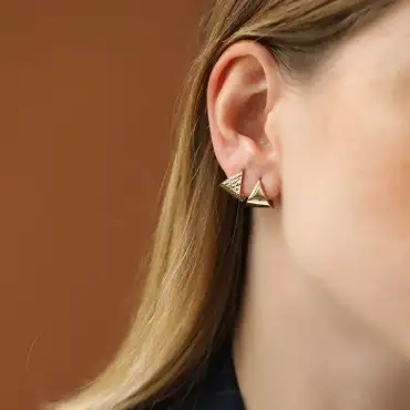 Aira II Sarı Altın Küpe - Nev Jewellery (1)