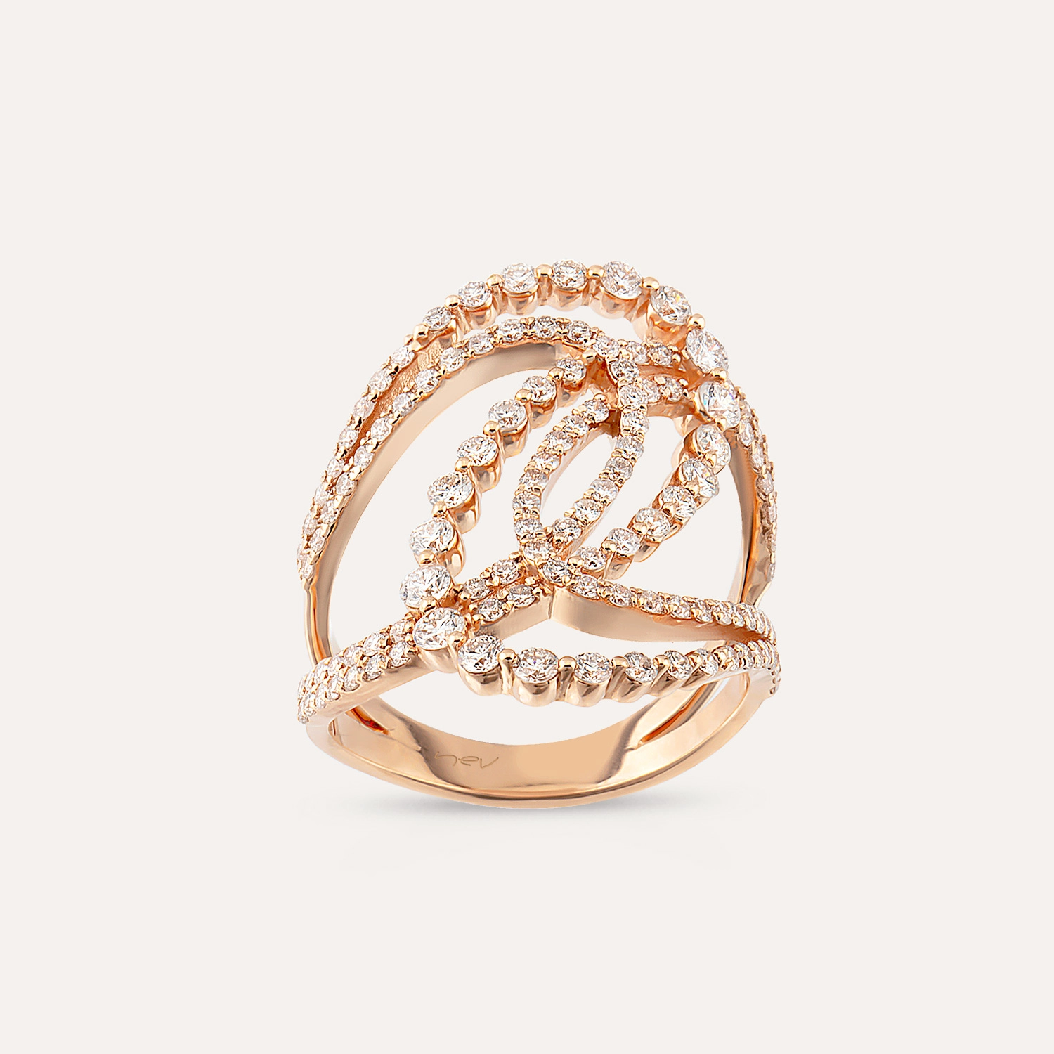 Alessio 1.42 CT Diamond Rose Gold Ring - 3