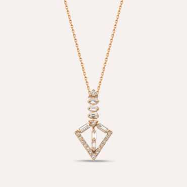 Alfa 0.38 CT Baguette Cut Diamond Rose Gold Pendant - Nev Jewellery (1)