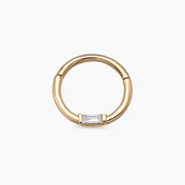 Alia Baget Pırlanta Taşlı Rose Altın Halka Piercing - Nev Jewellery (1)