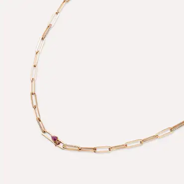 Alida 0.70 CT Ruby and Diamond Rose Gold Necklace - Nev Jewellery (1)