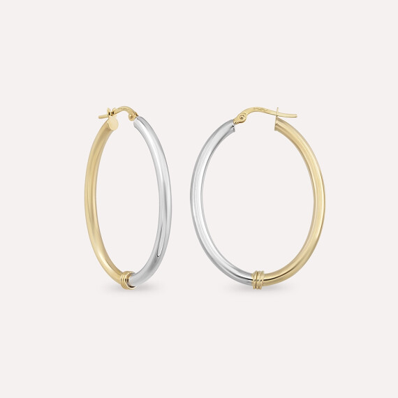 Align Medium and White Yellow Hoop Earring - Nev Jewellery