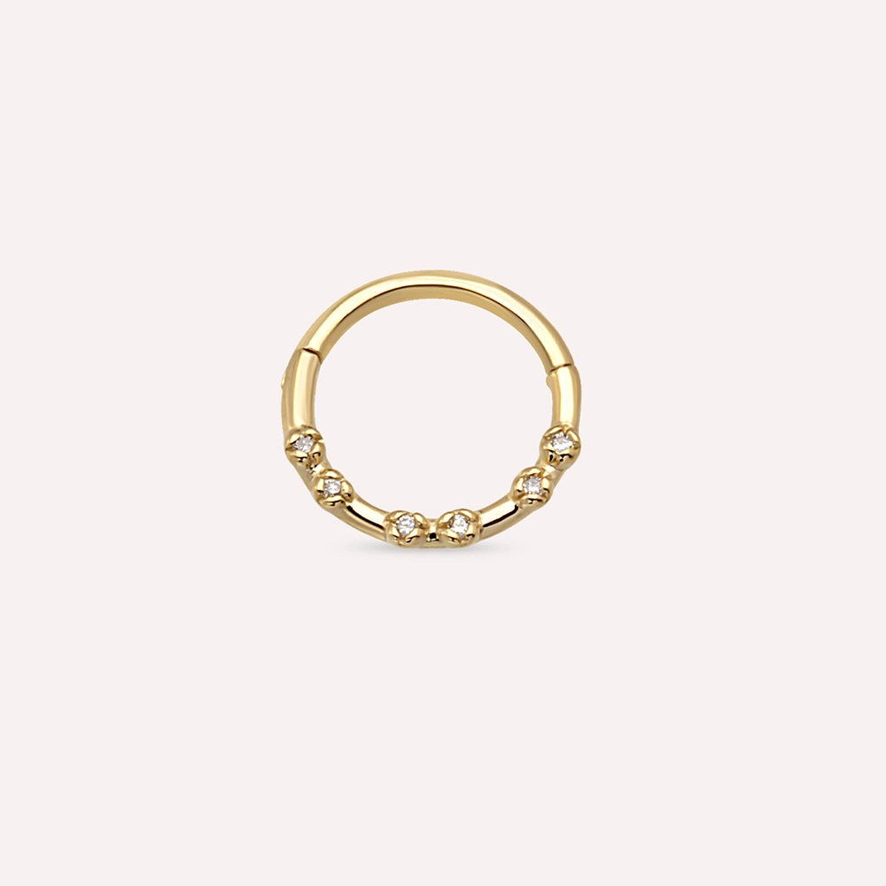 Allegra Diamond Yellow Gold Hoop Piercing - 1