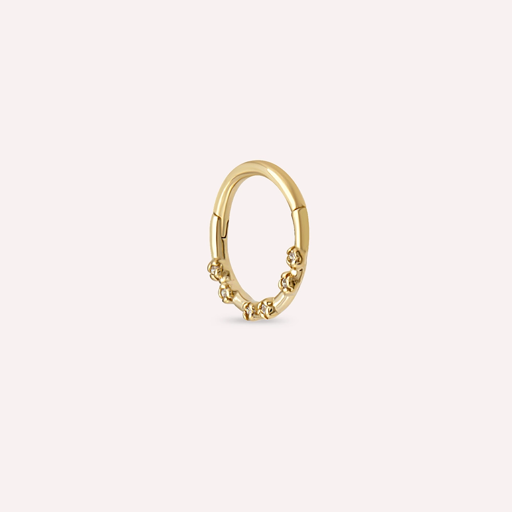 Allegra Diamond Yellow Gold Hoop Piercing - 5