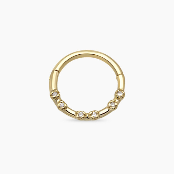 Allegra Diamond Yellow Gold Hoop Piercing - Nev Jewellery