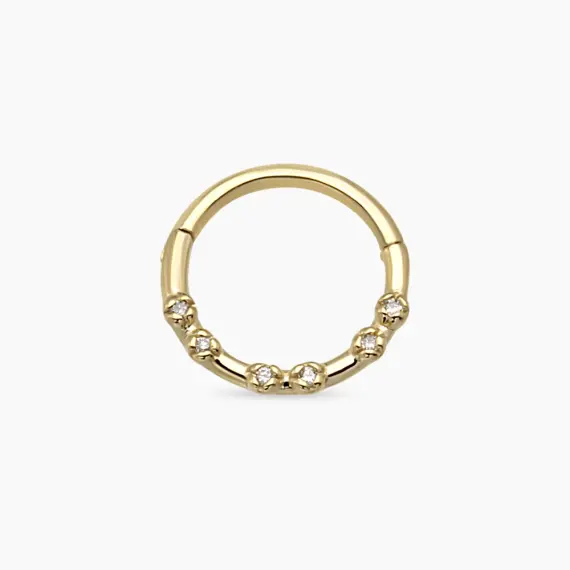 Allegra Diamond Yellow Gold Hoop Piercing - 1