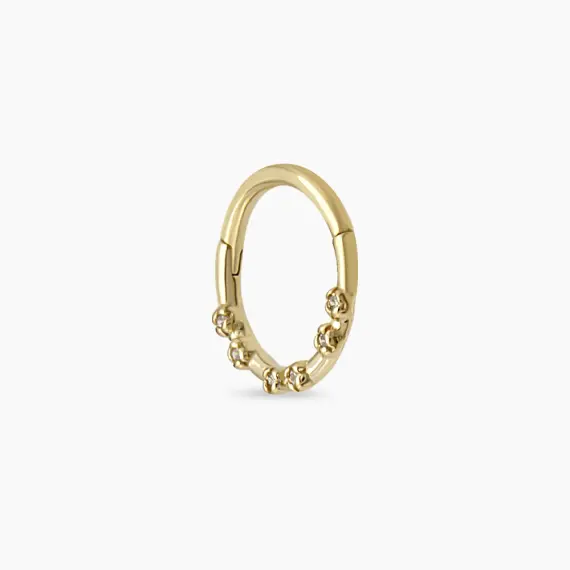 Allegra Diamond Yellow Gold Hoop Piercing - 4