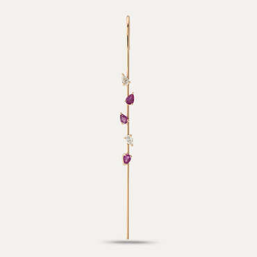 Alpheratz 0.63 CT Ruby and Diamond Cane Earring - Nev Jewellery