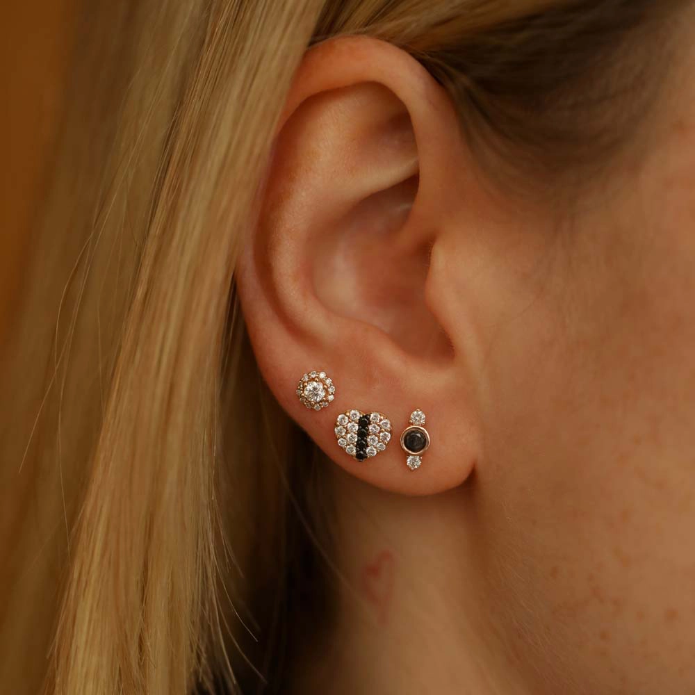 Alto 0.21 CT Black Diamond Rose Gold Single Earring - Nev Jewellery (1)