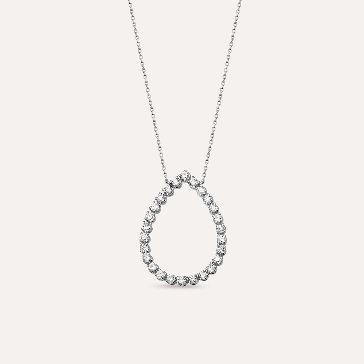 Anika 0.93 CT Diamond White Gold Necklace - 1