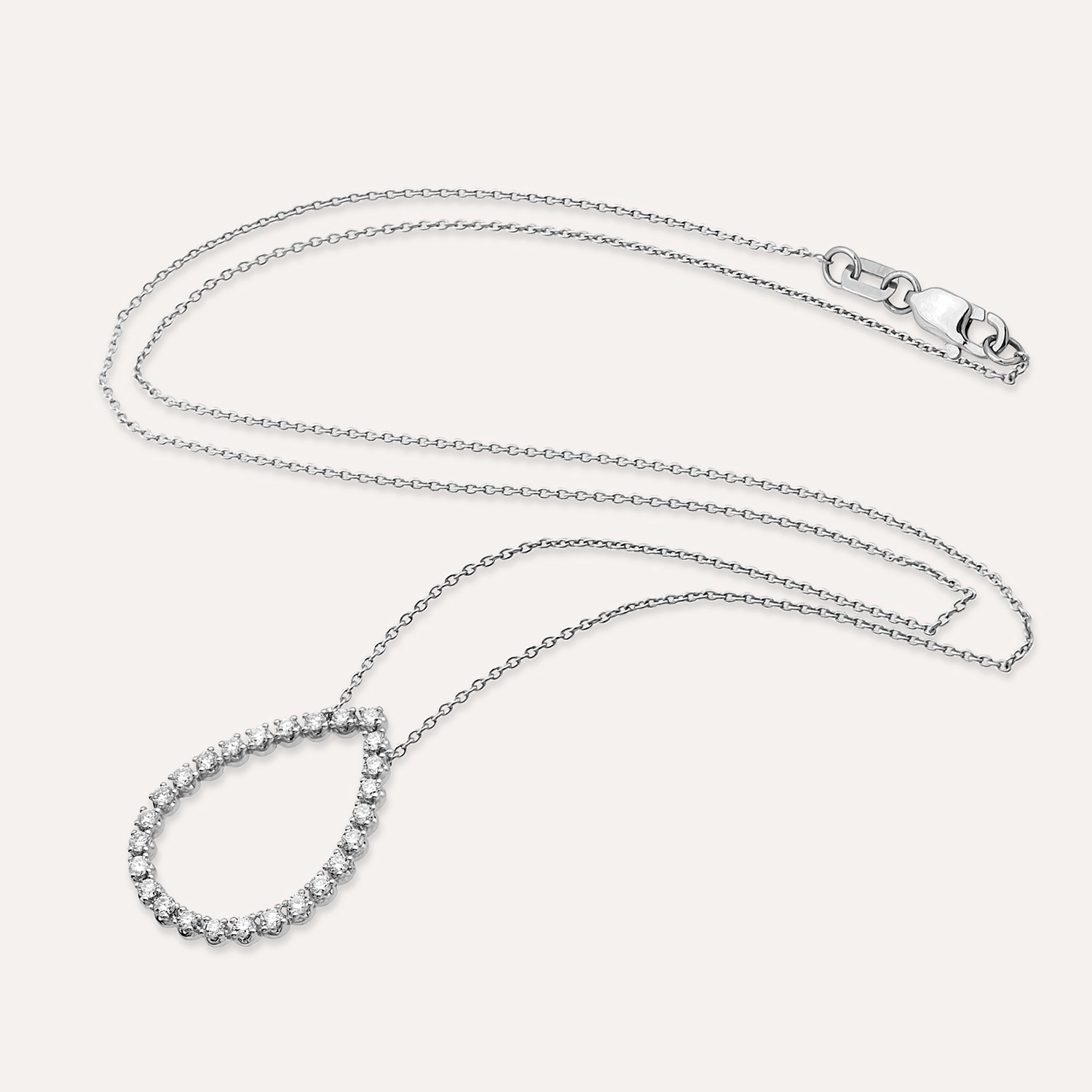 Anika 0.93 CT Diamond White Gold Necklace - 3