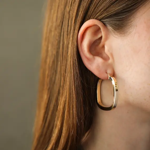 Arco L Yellow Hoop Earring - 2