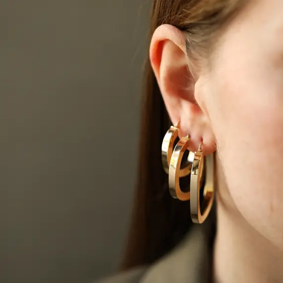 Arco L Yellow Hoop Earring - 4