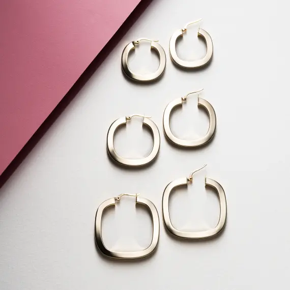Arco M Yellow Hoop Earring - 3
