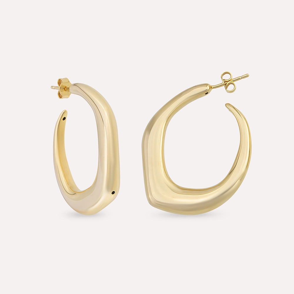 Arcus Yellow Gold Italian Earring - Nev Jewellery (1)
