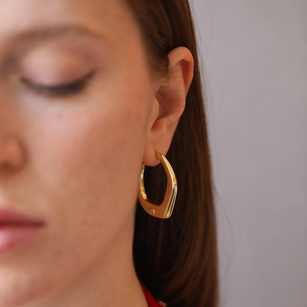 Arcus Yellow Gold Italian Earring - 4