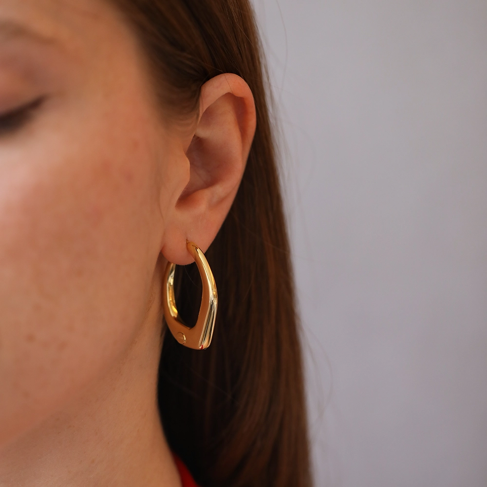 Arcus Yellow Gold Italian Earring - 1