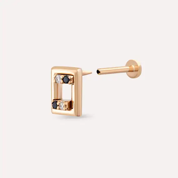 Arian Black Diamond Rose Gold Piercing - 4