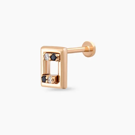 Arian Black Diamond Rose Gold Piercing - 1