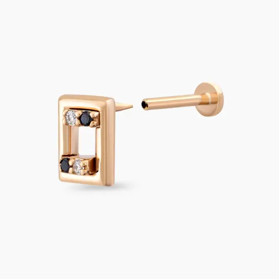 Arian Black Diamond Rose Gold Piercing - 4