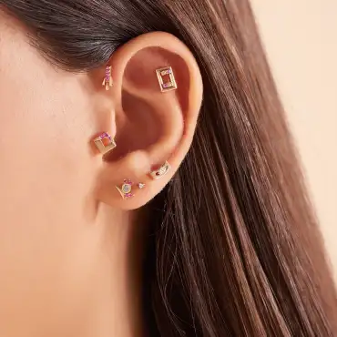 Arian Yellow and Pink Sapphire Rose Gold Piercing - Nev Jewellery (1)