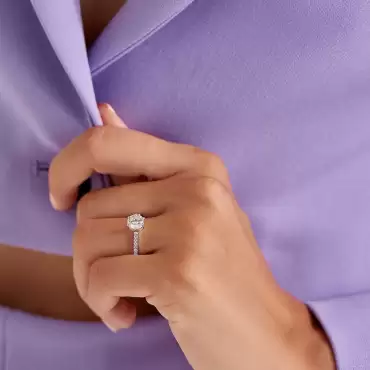 Arwen 1.20 CT Pırlanta Taşlı Beyaz Altın Yüzük - Nev Jewellery (1)