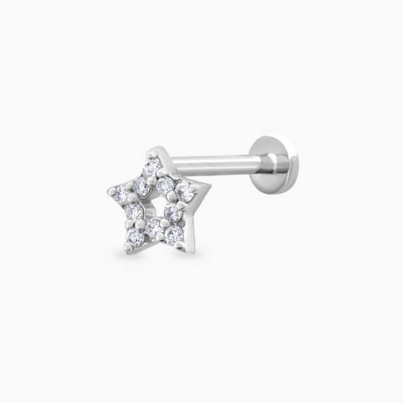 Asteria Diamond White Gold Piercing - Nev Jewellery