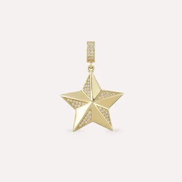 Astral Taşlı Sarı Altın Kolye Ucu/Charm - Nev Jewellery (1)
