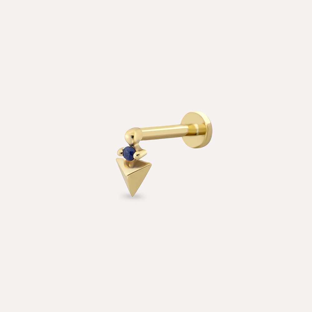 Atea Blue Sapphire Yellow Gold Piercing - 1