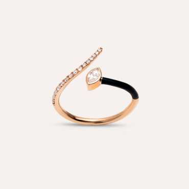 Aten 0.34 CT Diamond and Black Enamel Ring - Nev Jewellery