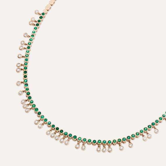 Atomik 4.86 CT Diamond and Emerald Necklace - 3