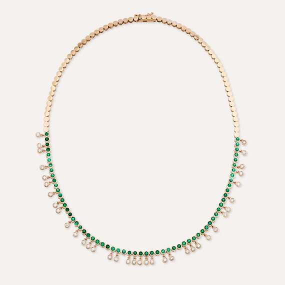 Atomik 4.86 CT Diamond and Emerald Necklace - 2