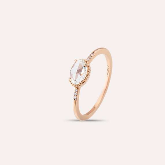 Audrey 0.47 CT Diamond and Rose Cut Diamond Ring - 4