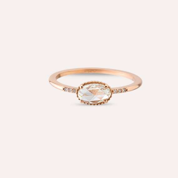 Audrey 0.47 CT Diamond and Rose Cut Diamond Ring - 6