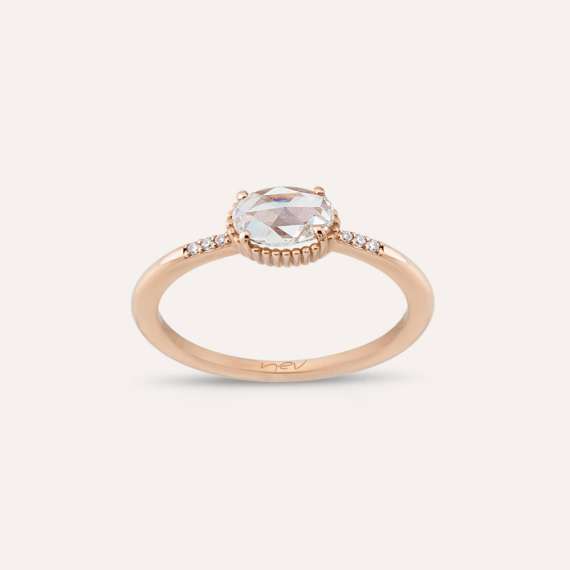 Audrey 0.47 CT Diamond and Rose Cut Diamond Ring - 2