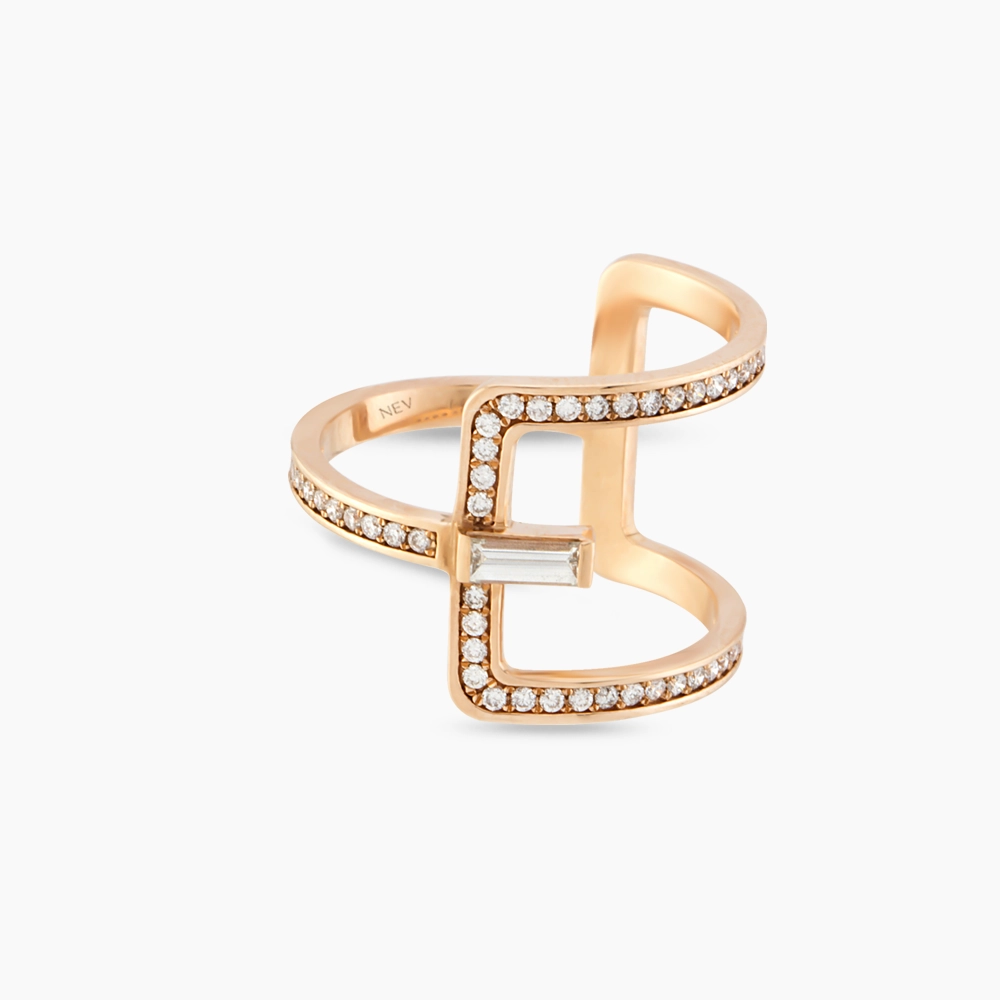 Aura 0.43 CT Baget Pırlanta Taşlı Yüzük - Nev Jewellery (1)