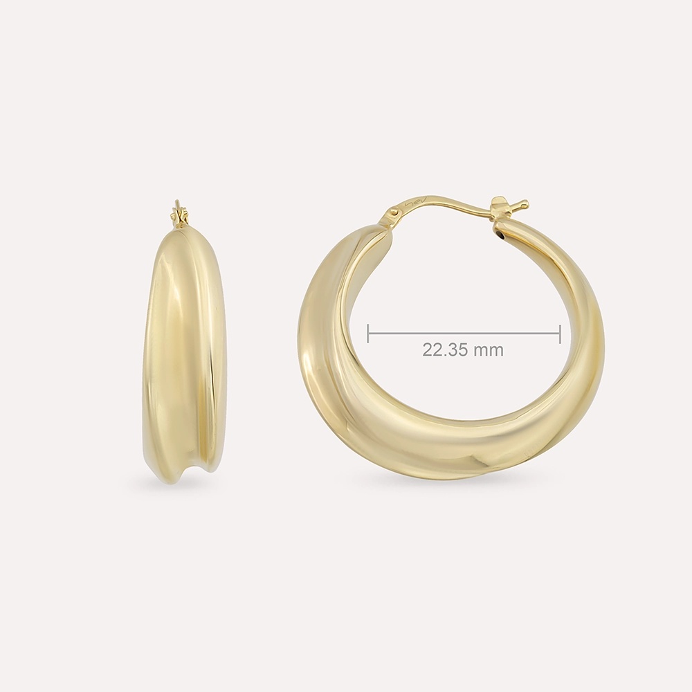 Auric II Sarı Altın İtalyan Halka Küpe - Nev Jewellery (1)