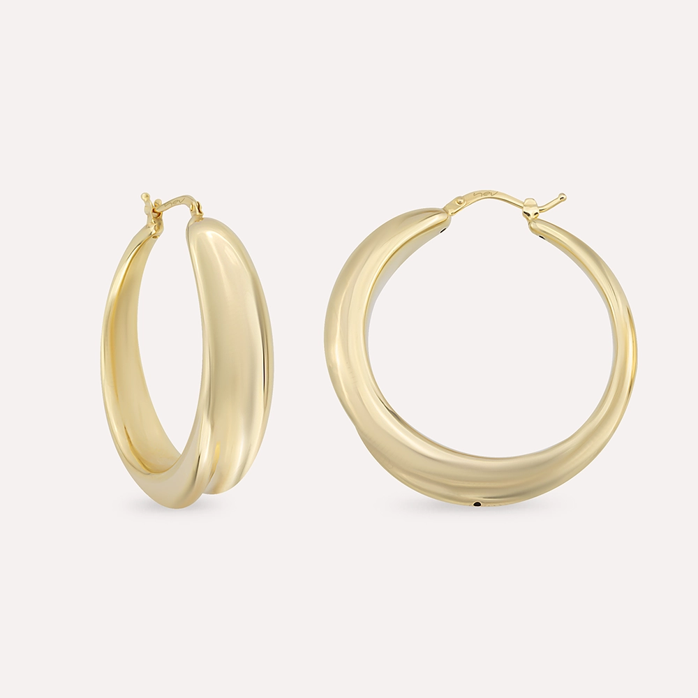 Auric Yellow Gold Italian Earring - 1