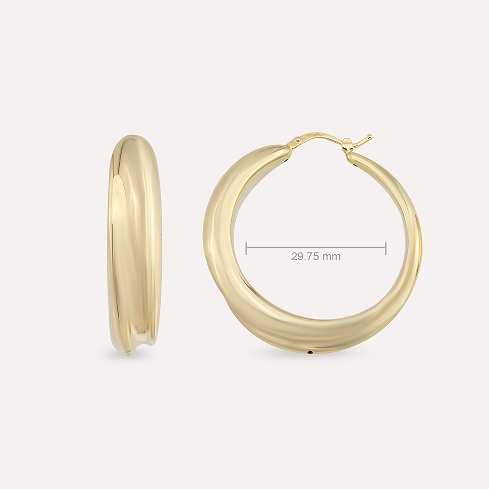 Auric Yellow Gold Italian Earring - 4