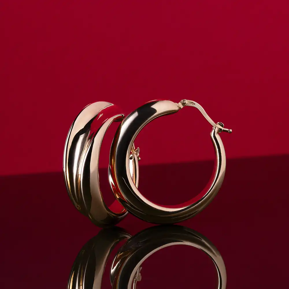 Auric Yellow Gold Italian Earring - 2