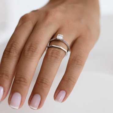 Aviation 0.41 CT Baget Pırlanta ve Ametist Taşlı Yüzük - Nev Jewellery (1)