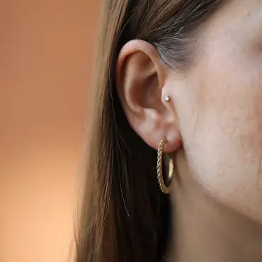 Axela Yellow Gold Italian Earring - Nev Jewellery (1)