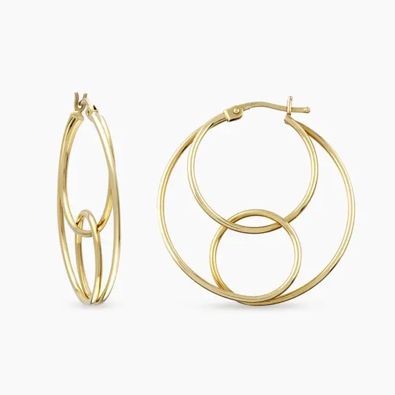 Axia Yellow Gold Italian Earring - 2