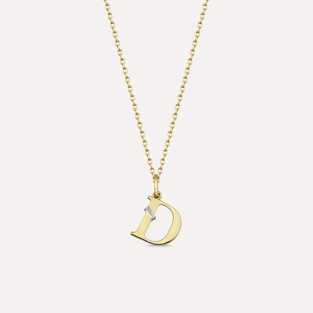 D alphabet shop gold pendant