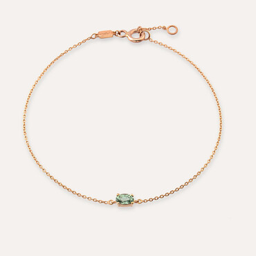 Bailey 0.3 CT Oval Cut Green Sapphire Rose Gold Bracelet - Nev Jewellery