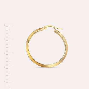 Balance Sarı Altın Halka Küpe - Nev Jewellery (1)