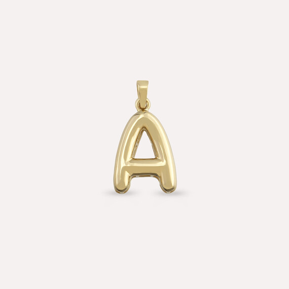 Balloon A Letter Yellow Gold Pendant/Charm - Nev Jewellery